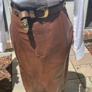 Maxima Vintage Long Leather Skirt Size 8